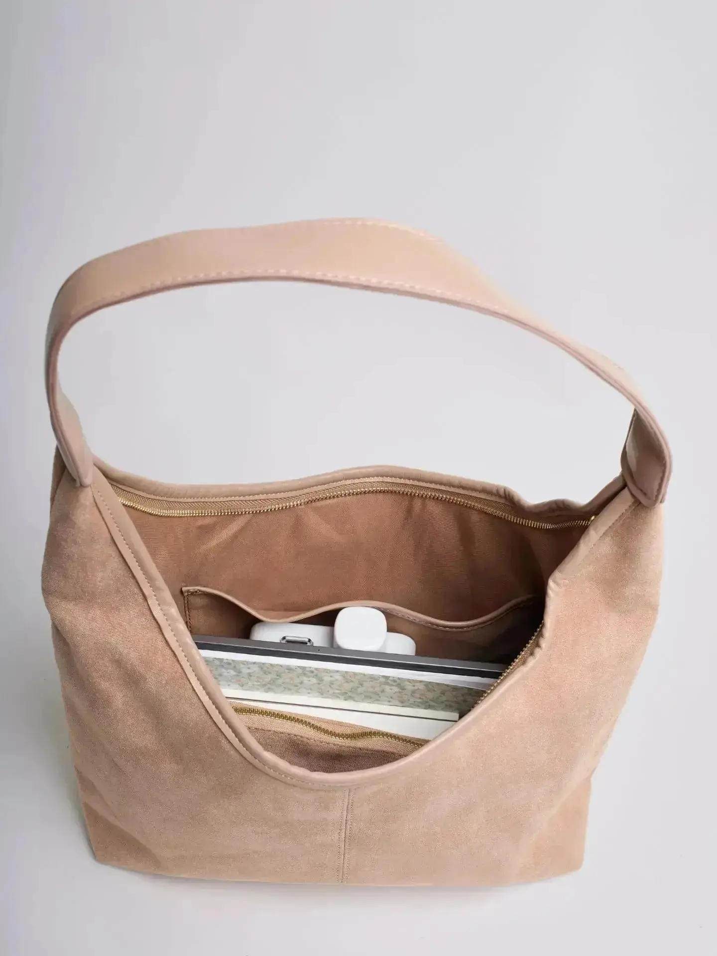 Suede Daily Leather Tote - Image 17