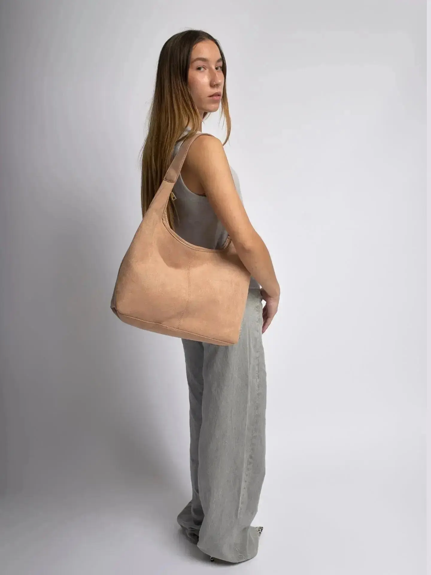 Suede Daily Leather Tote - Image 19