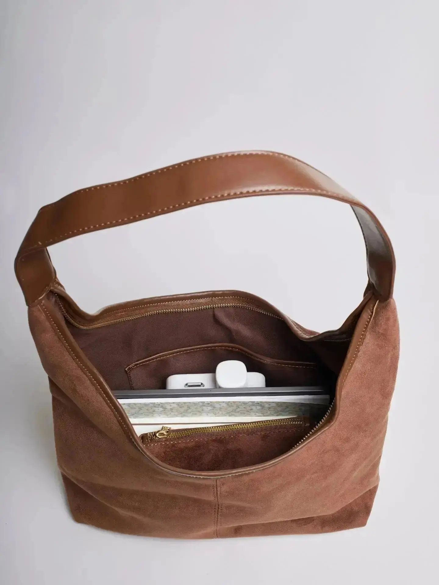 Suede Daily Leather Tote - Image 23