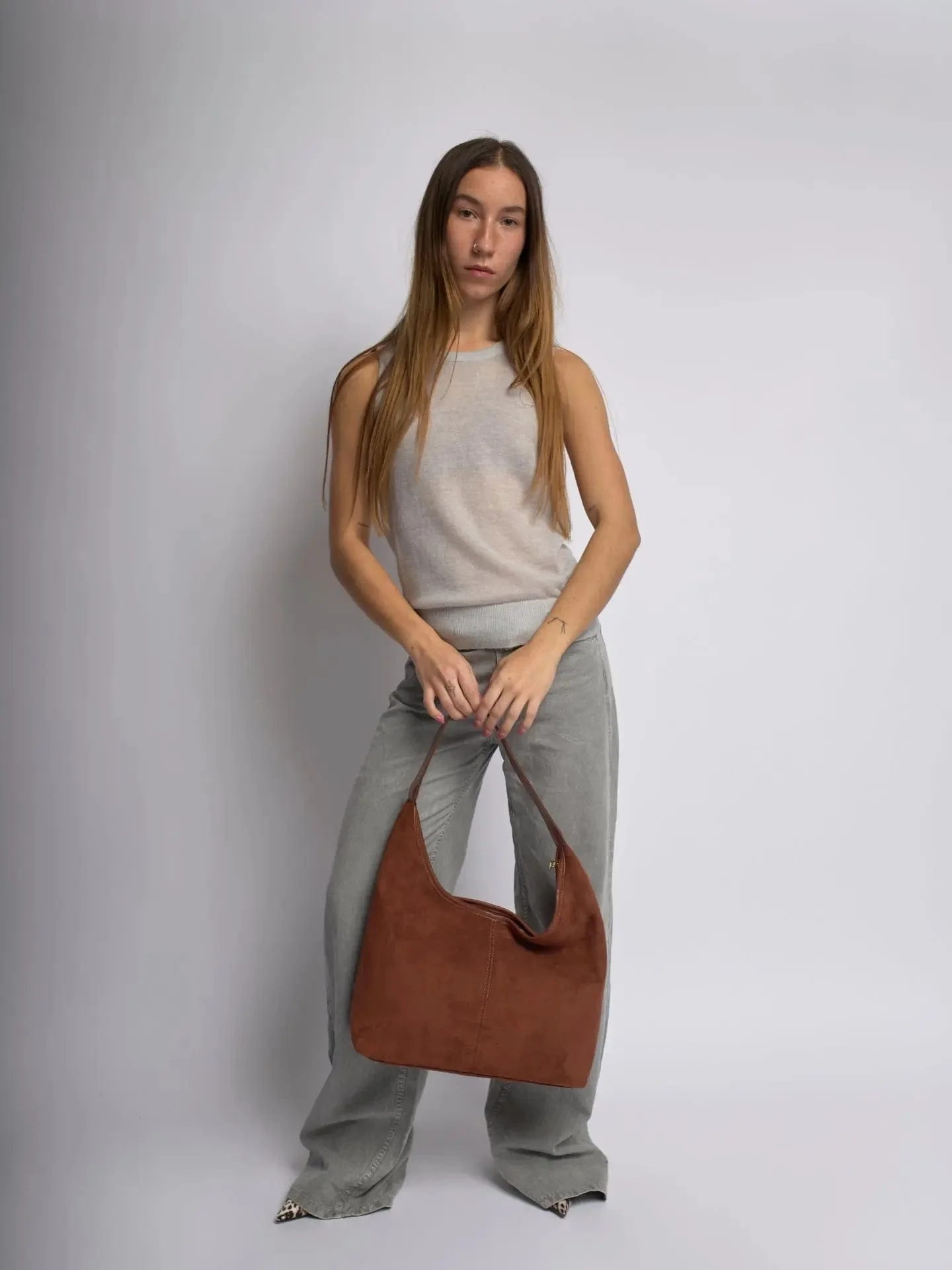 Suede Daily Leather Tote - Image 34