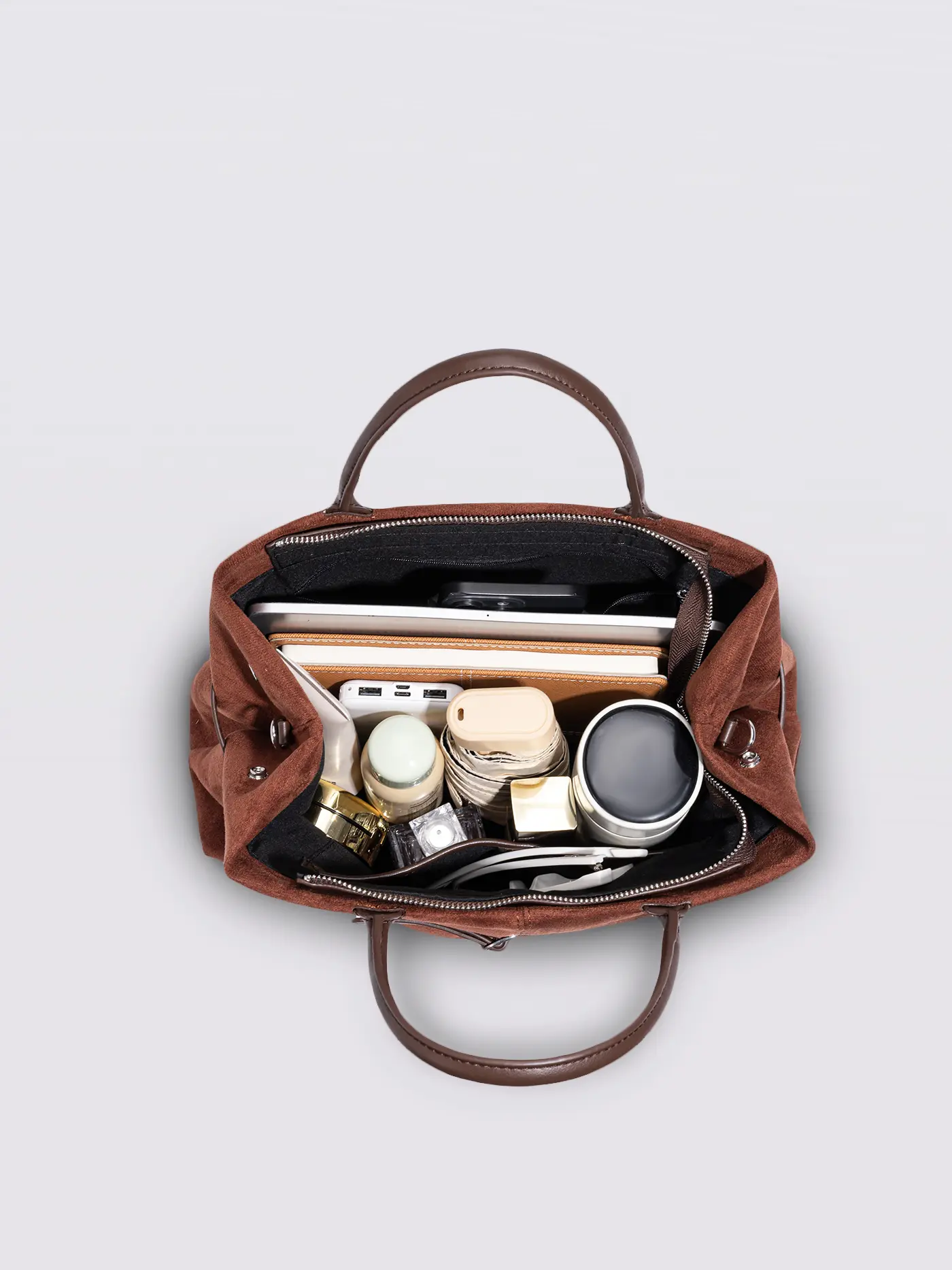 Suede Shopper with Adjustable Strap - Image 16
