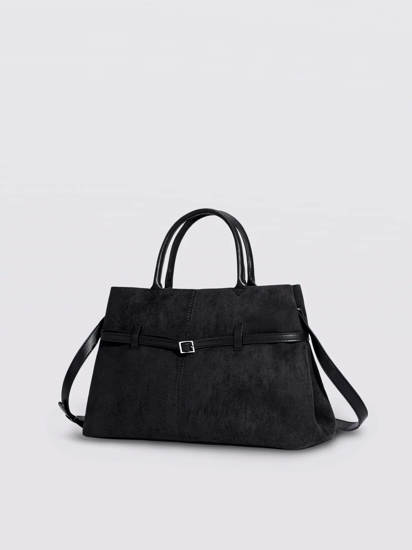 Suede Shopper with Adjustable Strap - Image 5