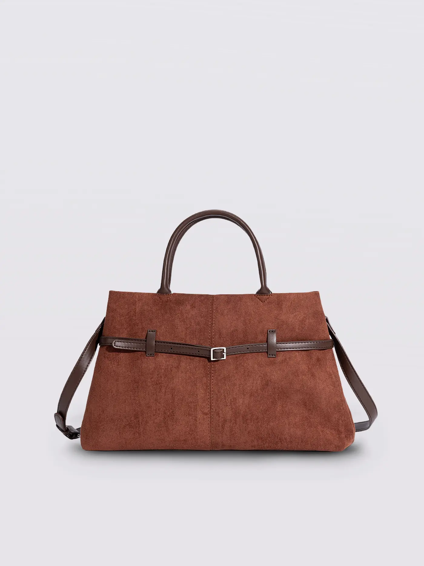 Suede Shopper with Adjustable Strap - Image 9